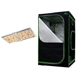 Hydroponic Grow Tent Kit 2200W LED Light Full Spectrum Dimmable 1x1x2M Indoor