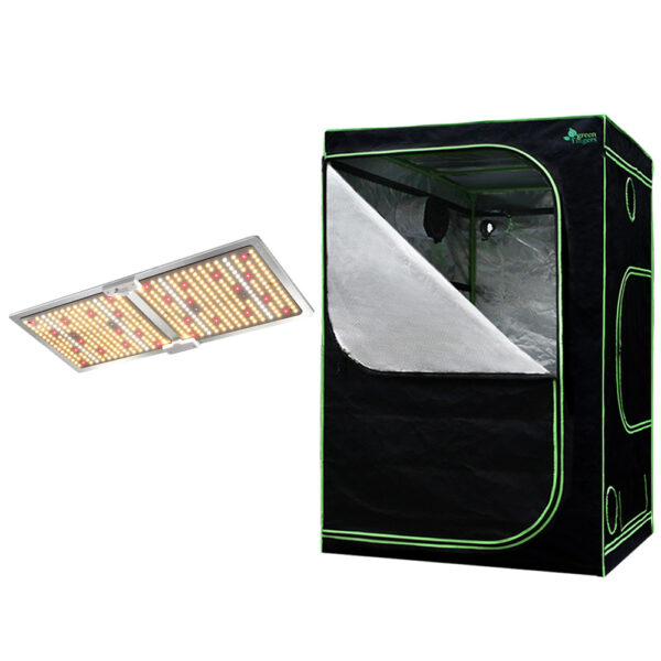 Hydroponic Grow Tent Kit 2200W LED Light Full Spectrum 1.5x1.5x2M Easy Setup