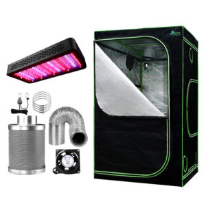 Grow Tent Kit 1200W LED Light 120x120x200cm Mylar Indoor Plant Ventilation System