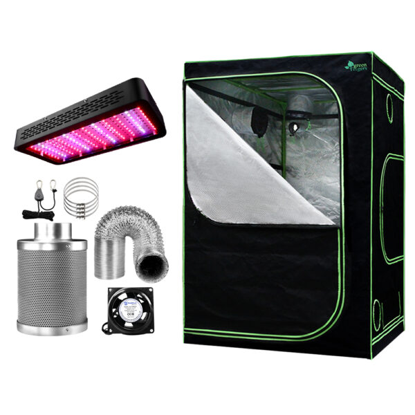 Grow Tent Kit 1200W LED Light 150x150x200cm Mylar Indoor Plant Ventilation System