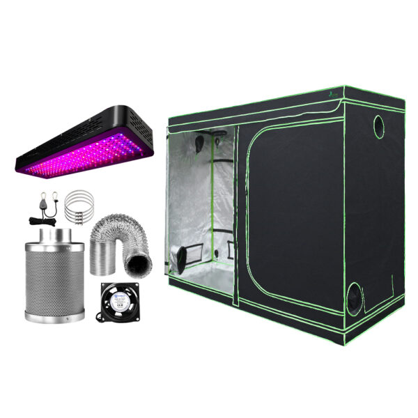 Grow Tent Kit 2000W LED Light 240x120x200cm Mylar Indoor Plant Hydroponics System