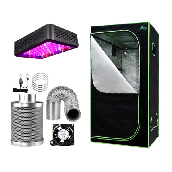 Grow Tent Kit 600W LED Light 60x60x140cm Mylar Indoor Plant Hydroponics System