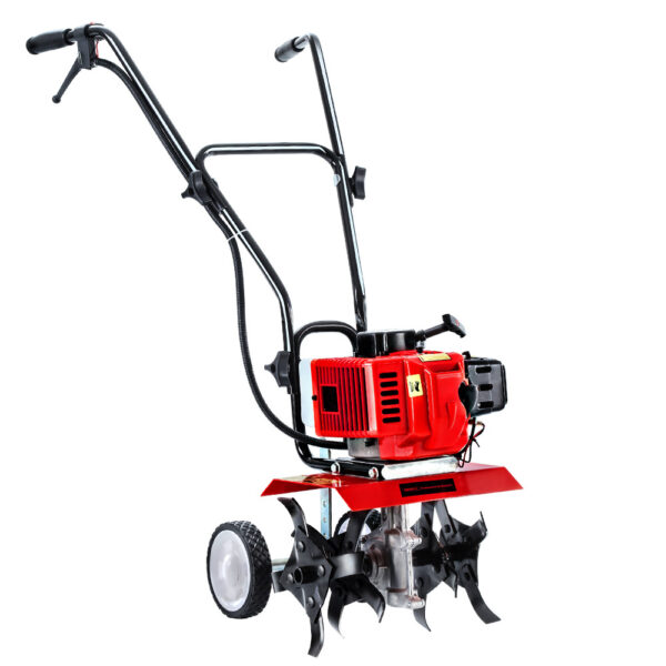 Garden Tiller 88CC Petrol 4 Tine Rotary Hoe 150mm Depth 300mm Width Adjustable