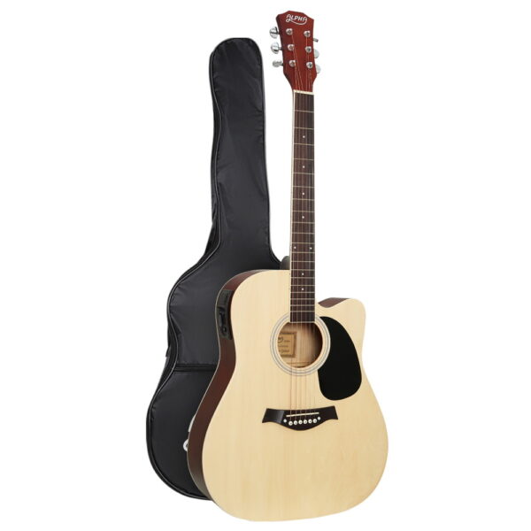 41 Electric Acoustic Guitar 5 Band EQ Natural Wood With Pickup and Bag