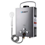 Portable Outdoor Gas Water Heater 8LPM LED Display Camping Shower 50C Max Grey