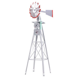 4FT Metal Garden Windmill Weather Resistant Outdoor Decor with Weathervane 146cm