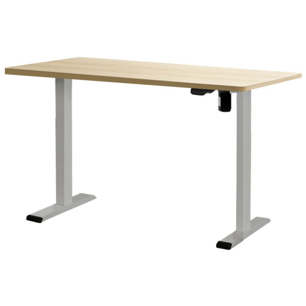 Standing Desk Adjustable Motorised 120cm Oak Finish Quiet Operation