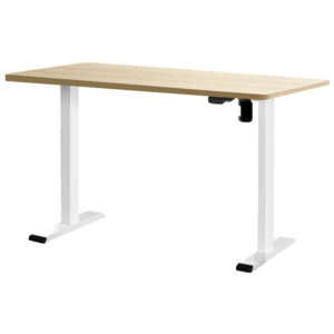 Motorised Adjustable Desk Sit Stand Height Control White Oak 120cm