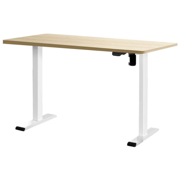 Standing Desk Adjustable Motorised Sit Stand White Oak 140cm Eco Friendly