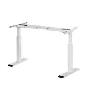 Standing Desk Frame Dual Motor Adjustable Height White Motorised 70 120cm