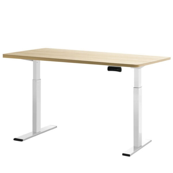 Standing Desk Dual Motor Adjustable 120cm Oak Finish Quiet Operation 100kg Load