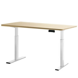 Standing Desk Dual Motor Adjustable 140cm White Oak Eco Friendly Anti Scratch