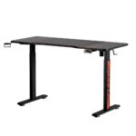 Motorised Gaming Desk Adjustable Height RGB LED 140cm Black Home Office