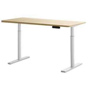 Standing Desk Dual Motor Adjustable Height 120cm White Oak Electric Quiet Operation