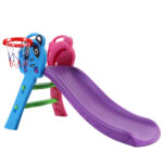 Kids Slide Basketball Hoop 100cm Long Non Toxic Indoor Outdoor Playset 35kg Limit