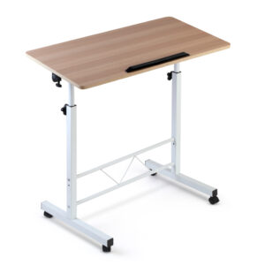 Adjustable Mobile Laptop Desk 360° Tilt 17mm MDF U Shape Frame Light Wood