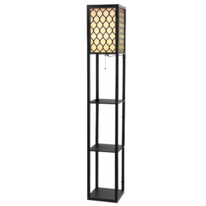 Vintage Shelf Floor Lamp LED Reading Light with Storage 160cm Bedroom Living Room