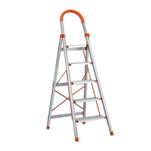 5 Step Ladder Aluminium Folding Lightweight Non Slip Platform 150kg Capacity