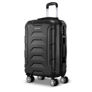 20 Luggage Trolley Travel Suitcase TSA Lock Lightweight 360 Spinner 40L Black