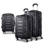 3pc Luggage Set TSA Lock Hardshell Lightweight Spinner Wheels Black 20 24 28