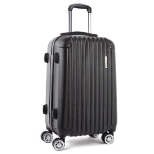 28 Luggage Trolley Travel Suitcase Lightweight TSA Lock Spinner Wheels Black