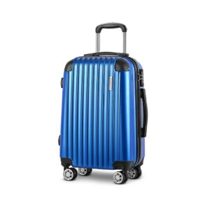 28 Luggage Trolley Travel Suitcase Lightweight TSA Lock 360 Spinner Blue