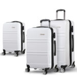 3pc Luggage Set TSA Lock Hard Case Lightweight Spinner Wheels White Travel