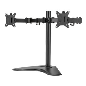 Dual Monitor Arm Stand Adjustable 32 VESA 9kg Capacity Swivel Tilt Black