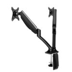 Dual Monitor Arm Stand Gas Spring 360° Swivel 27 VESA Mount Black Desk Clamp