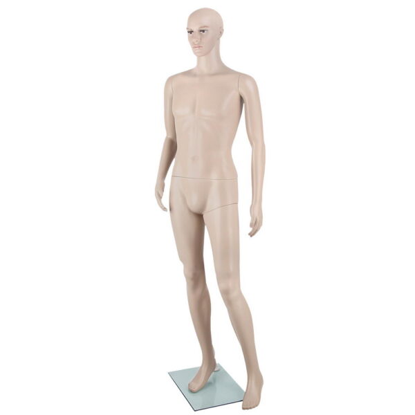 Full Body Male Mannequin 186cm Adjustable Arms Head Glass Base Retail Display