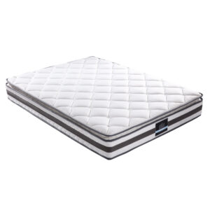 Double Mattress 21cm Pillow Top Medium Firm Bonnell Spring Hypoallergenic