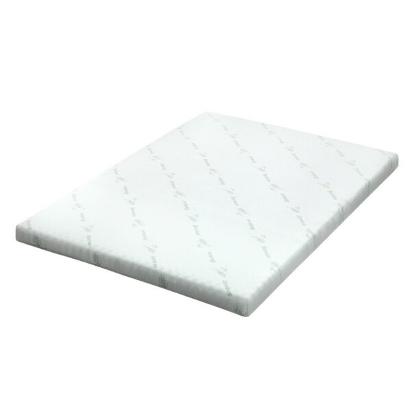 Double Gel Memory Foam Mattress Topper 8cm Bamboo Cover Cooling Comfort 190x137