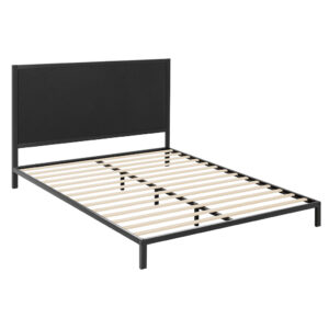 Queen Size Bed Frame Metal Upholstered 300kg Capacity Rust Resistant