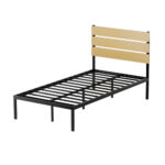 King Single Metal Bed Frame Rustic Powder Coated 150KG Capacity Storage Space