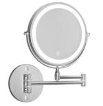 Extendable Makeup Mirror 10X Magnifying LED Double Sided Bathroom Lighted Mirror