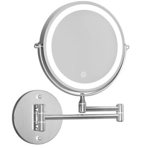 Extendable Makeup Mirror 10X Magnifying LED Double Sided Bathroom Lighted Mirror