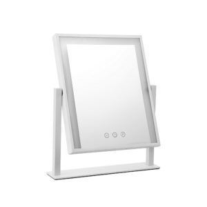 LED Lighted Makeup Mirror 25x30cm Touch Control Adjustable Brightness White