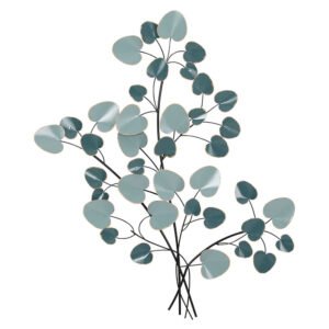 Metal Wall Art Tree of Life Hanging Sculpture Blue Leaf Home Decor 84x98cm