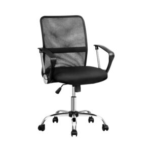 Office Chair Mesh Mid Back Adjustable Tilt 360 Swivel Executive Computer Black