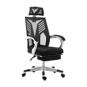 Mesh Office Chair High Back 150° Recliner Adjustable Headrest Black White