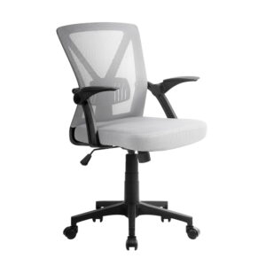 Mesh Office Chair Adjustable Lumbar Support Mid Back Grey Comfort Seating