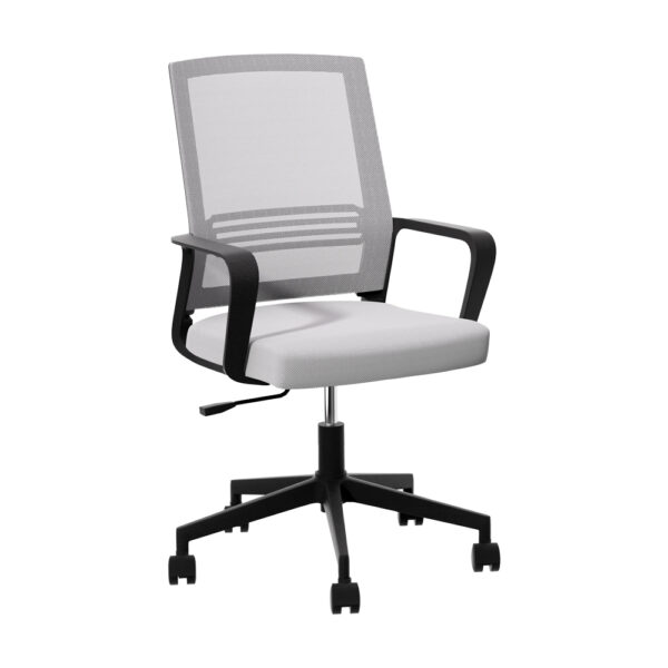 Mesh Office Chair Mid Back Padded Seat Height Adjustable Grey Desk Chair