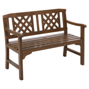 Wooden Garden Bench 2 Seater Outdoor Patio Chair Natural Fir Wood 250kg Capacity