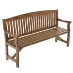 3 Seater Wooden Garden Bench Natural Fir Outdoor Seat 160x44x84cm 360kg Capacity