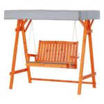 Swing Chair Canopy Bench 2 Seater Wooden Outdoor UV Protected Removable Cushions