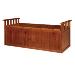 Outdoor Storage Bench Garden Wooden Chest 129cm 200L Capacity Water Resistant