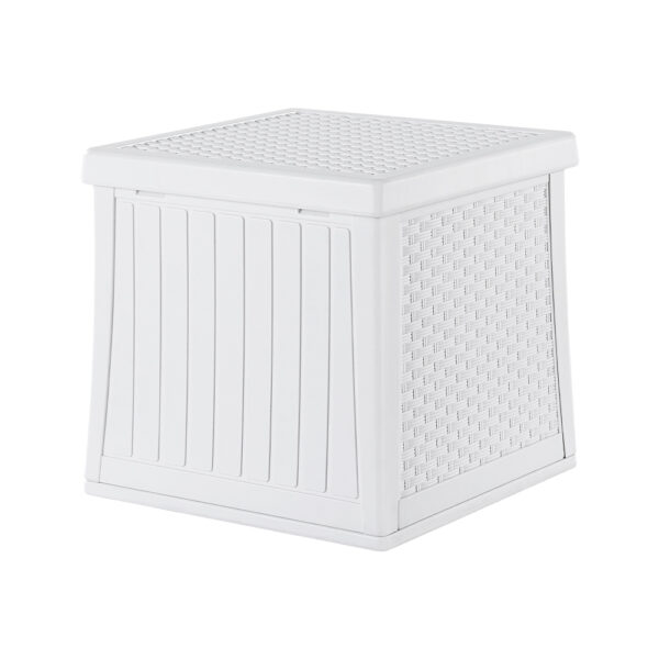 Outdoor Storage Box 56L Weather Resistant Lockable Garden Toy Tool Chest White