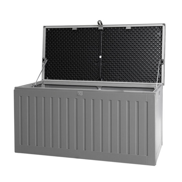 Outdoor Storage Box Bench 270L Weather Resistant Polypropylene Dark Grey