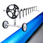 Swimming Pool Solar Blanket 10.5x4.2m 500 Micron Heat Retention 5.5m Roller