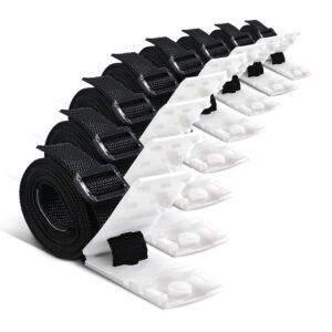 Pool Cover Roller Attachment Kit Universal Straps Clips Buckles 8PCS Set Black